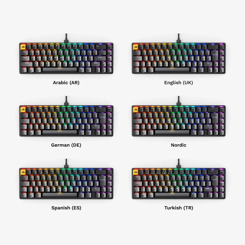 GMMK 2 65% Compact prebuilt keyboard in Black ISO language variants