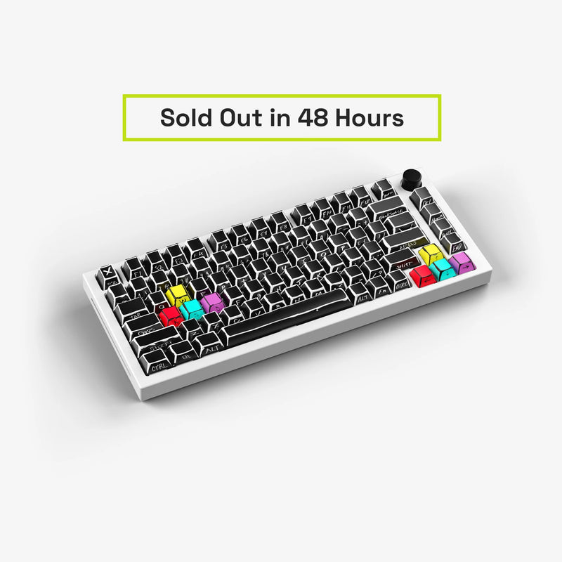 GPBT Sketch Keycaps on a GMMK PRO White Ice keyboard - sold out in 48 hours