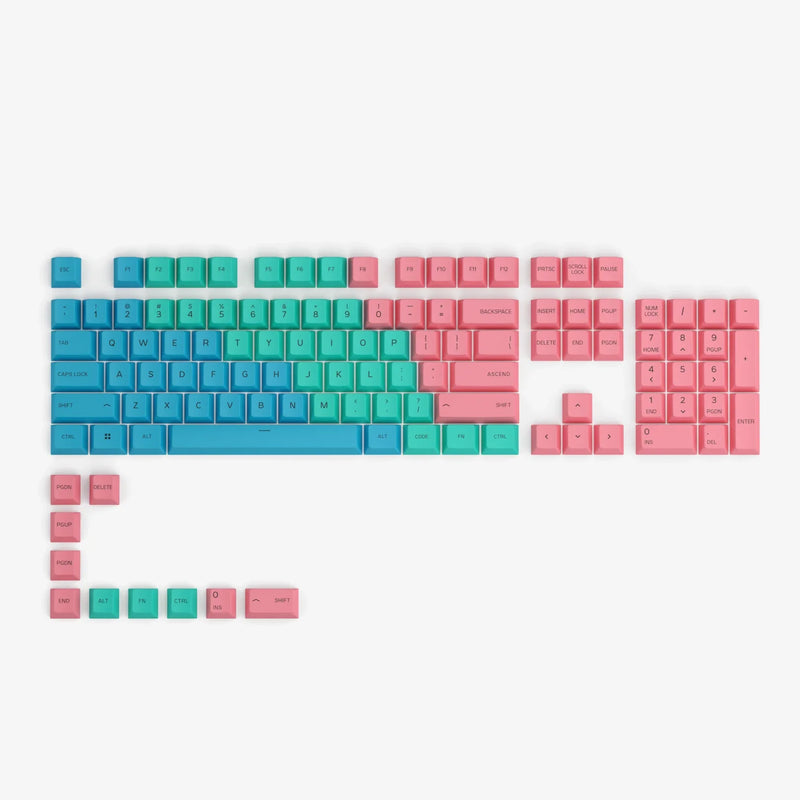 GPBT Pastel keycaps in English (US), full kit layout