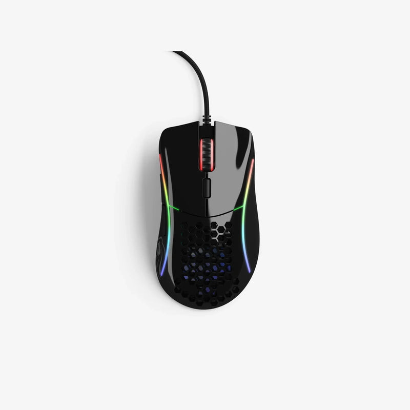 Model D Minus Wired in Glossy Black top view