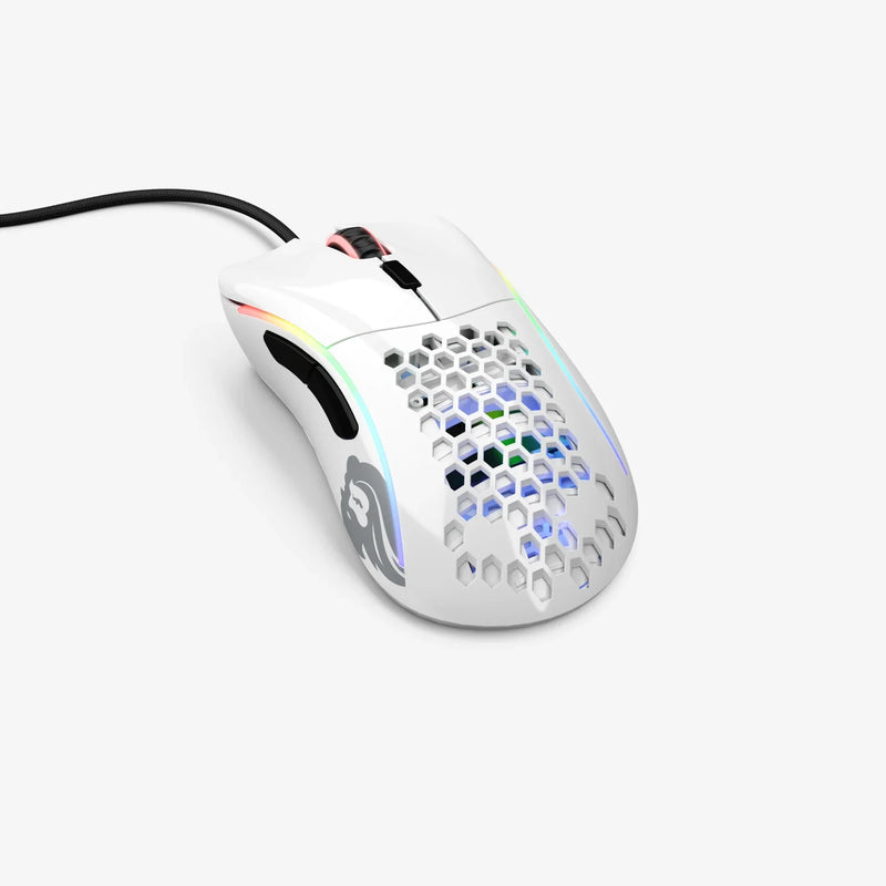 Model D Minus Wired in Glossy White back angle view