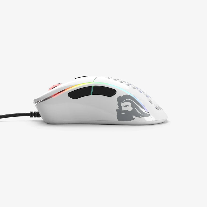 Model D Minus Wired in Glossy White side view