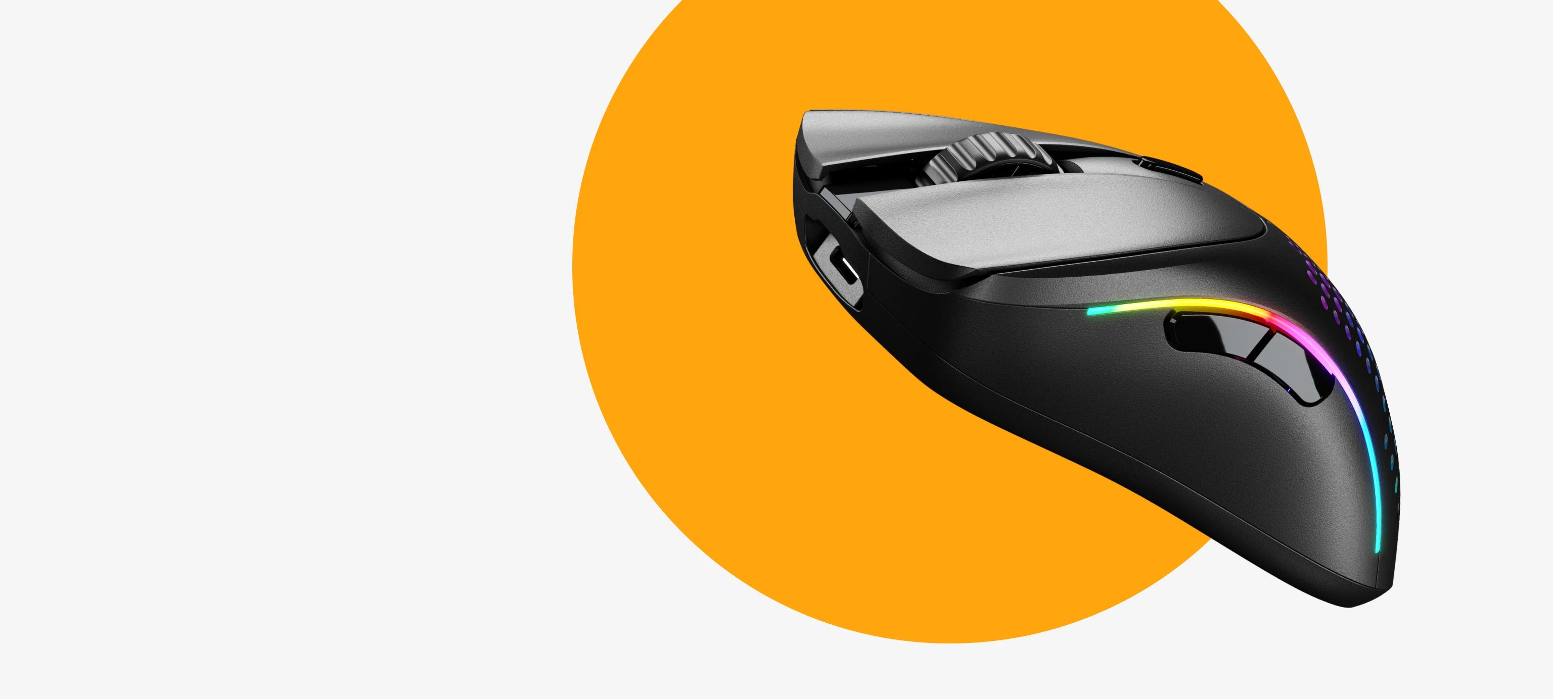 Model D 2 Wireless in Black on an orange dot