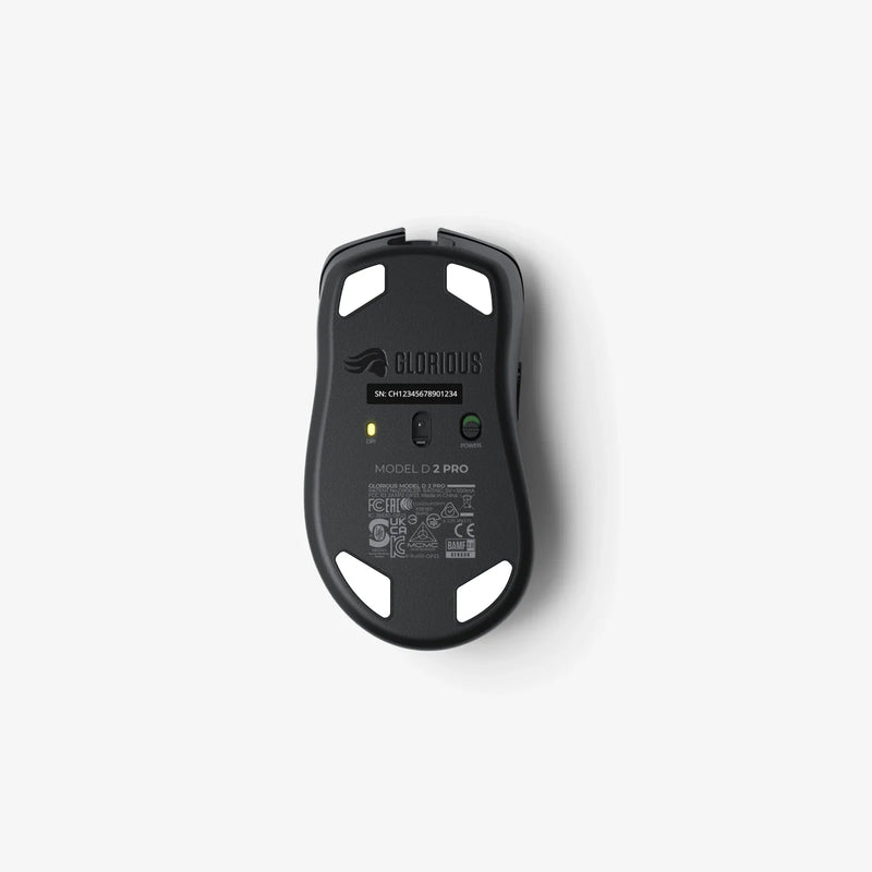 Model D 2 PRO Wireless Mouse in Black bottom view