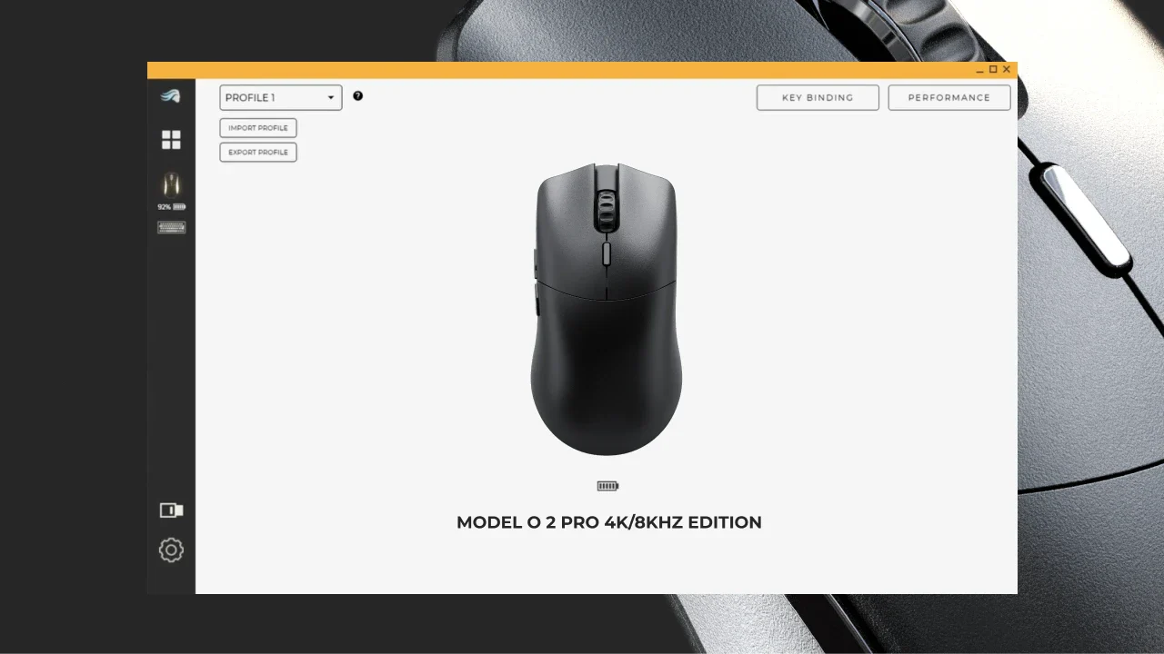 Glorious CORE software with Model O 2 PRO 4K/8KHz edition mouse on screen