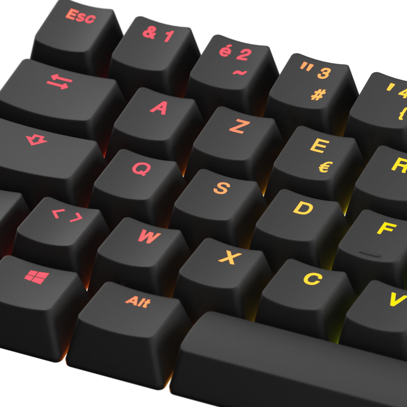 Keycaps Backlit Black FR