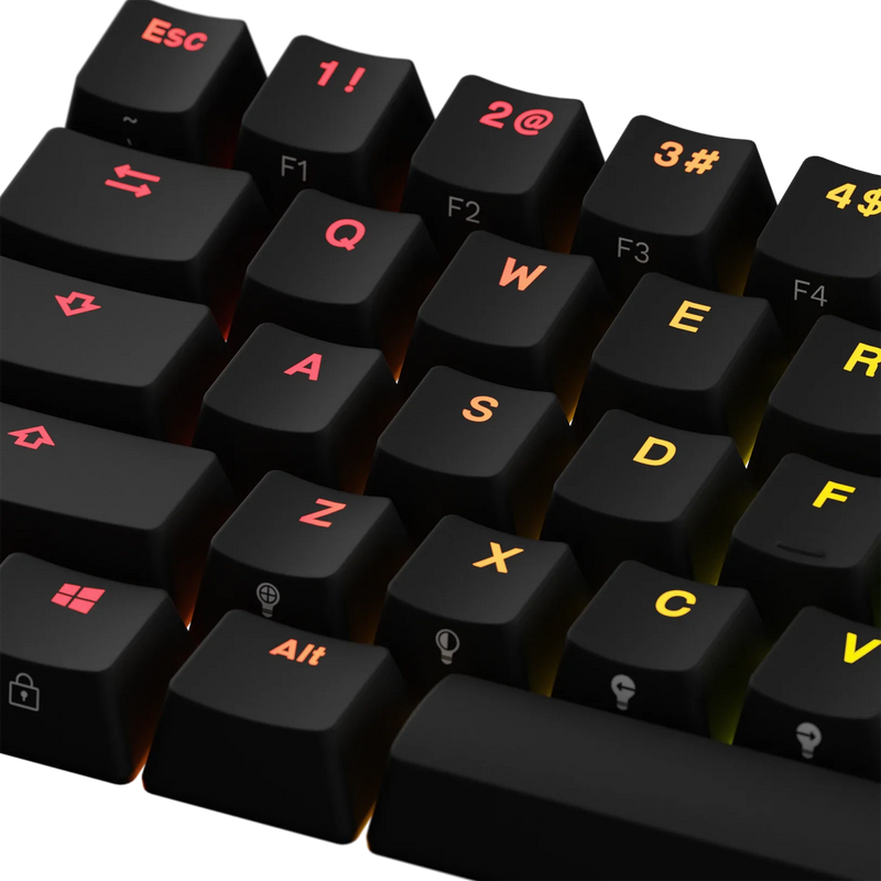 Keycaps Backlit Black US