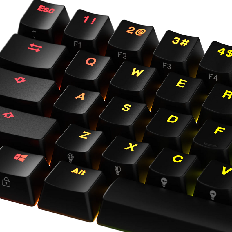 Keycaps Backlit Black US