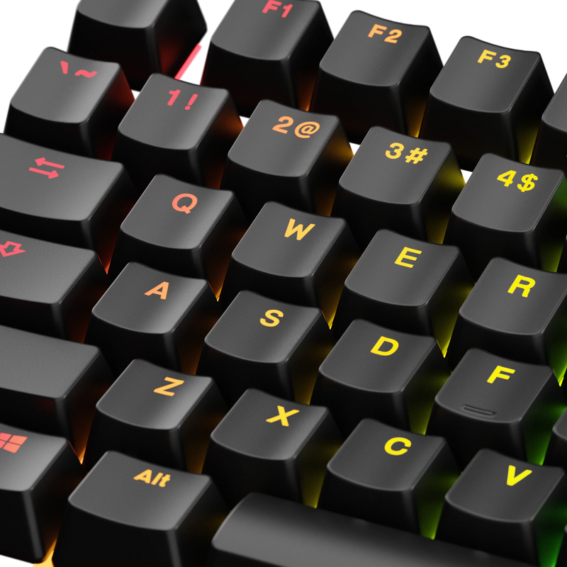 Keycaps Backlit Black US