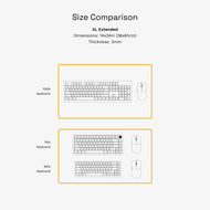 Stitched Cloth Mousepad XL Extended size diagram