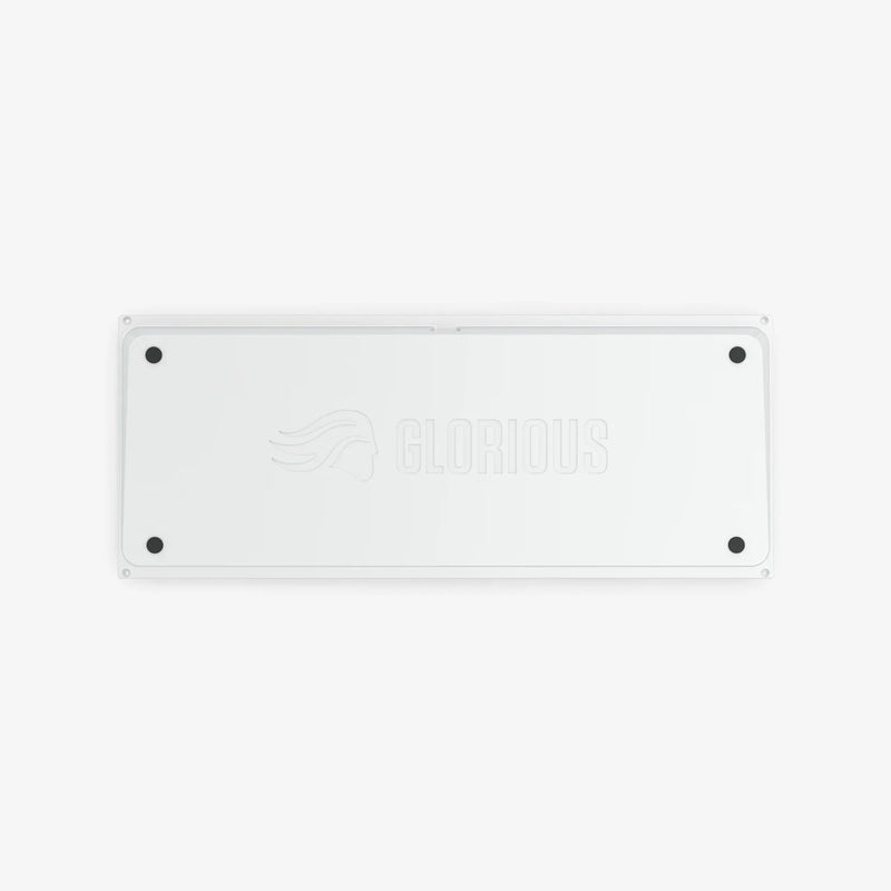 GMMK PRO FlexKit in E-White on a white background, bottom case only displayed top down view