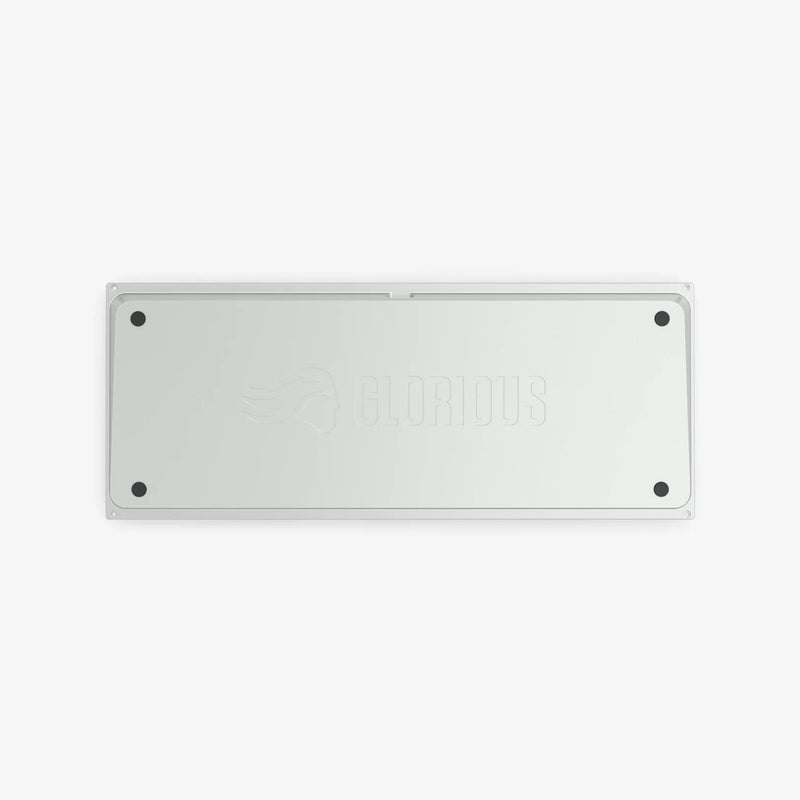 GMMK PRO FlexKit in White Ice on a white background, bottom case only displayed top down view