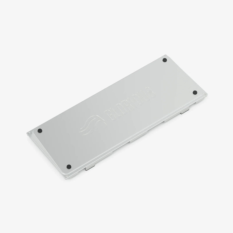 GMMK PRO FlexKit in White Ice on a white background, bottom of bottom case only displayed