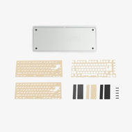 GMMK PRO FlexKit in White Ice on a white background with the full kit's contents laid out
