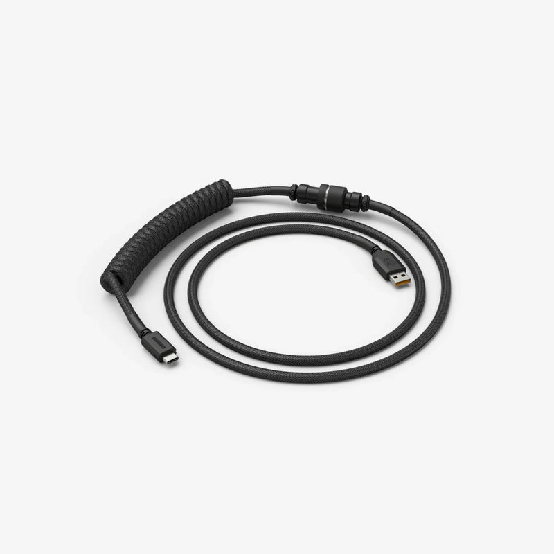Coiled Keyboard Cable in Phantom Black angle view