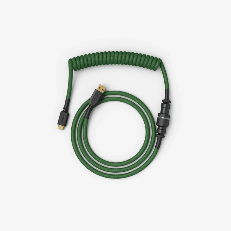 Coiled Keyboard Cable in Forest Green top view