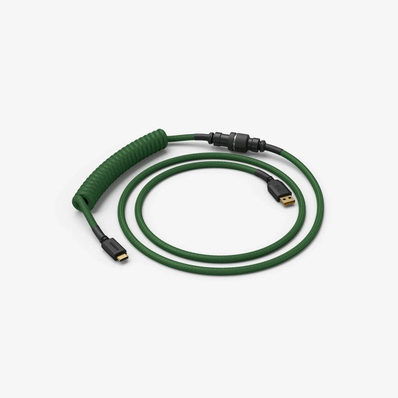 Coiled Keyboard Cable in Forest Green angle view