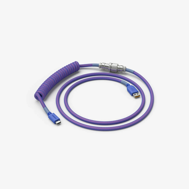 Coiled Keyboard Cable in Nebula angle view