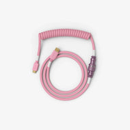 Coiled Keyboard Cable in Pixel Pink top view