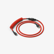 Coiled Keyboard Cable in Crimson Red angle view