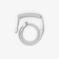 Coiled Keyboard Cable in Ghost White top view