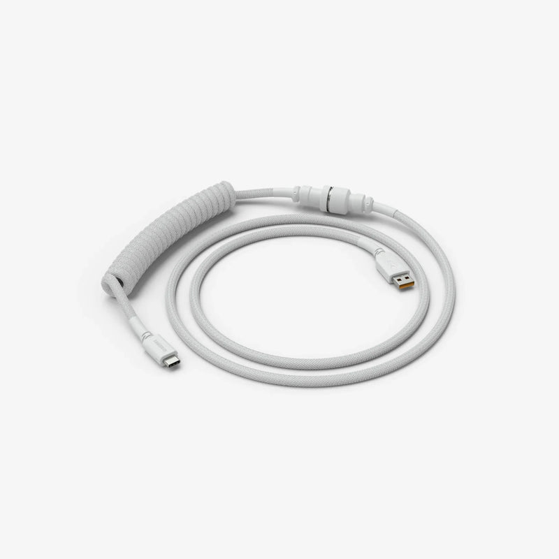Coiled Keyboard Cable in Ghost White angle view