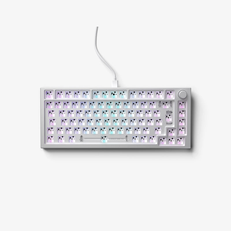 GMMK PRO 75% ISO Keyboard top view | White Ice
