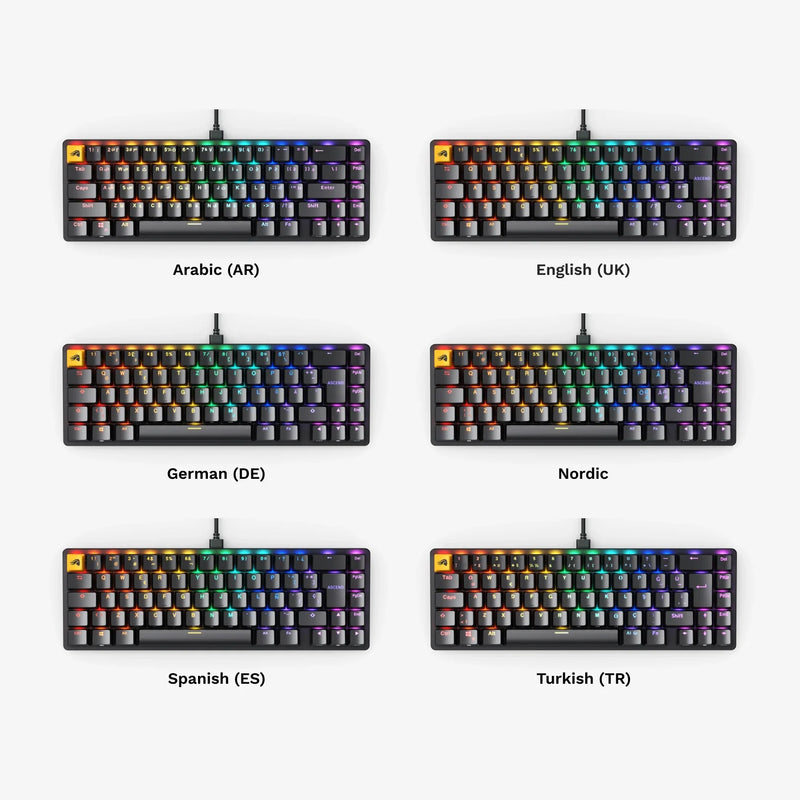 GMMK 2 65% Compact prebuilt keyboard in Black ISO language variants