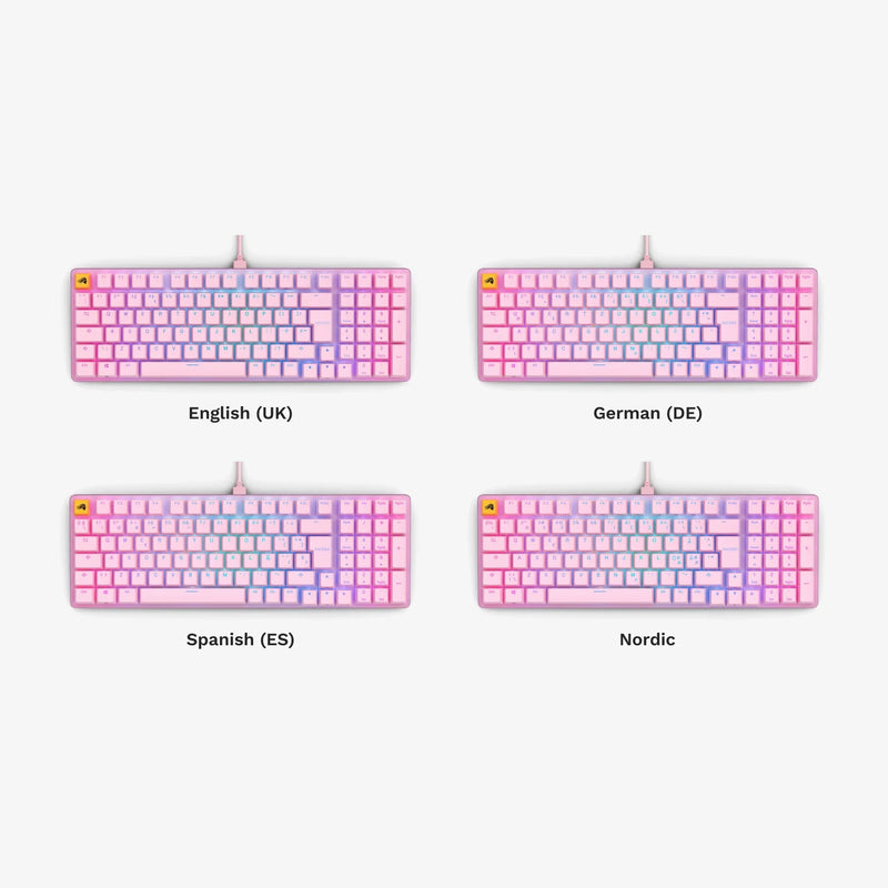GMMK 2 96% Full Size prebuilt keyboard in Pink ISO language variants