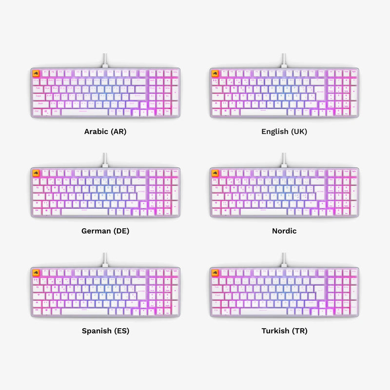 GMMK 2 96% Full Size prebuilt keyboard in White ISO language variants