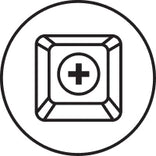 a black and white circle with a cross in the center