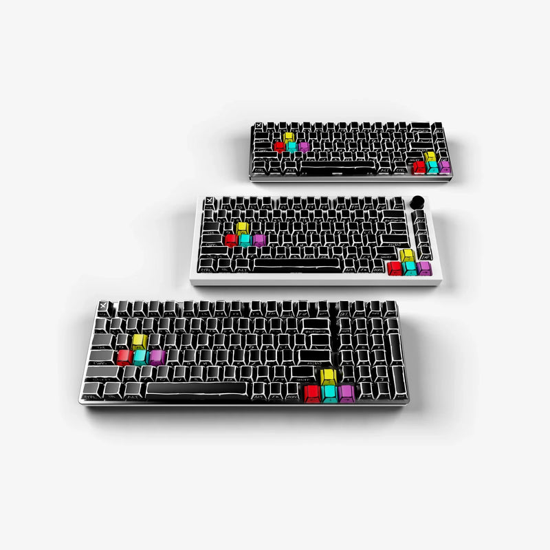 GPBT Sketch Keycaps on 96%, 75%, and 65% keyboards