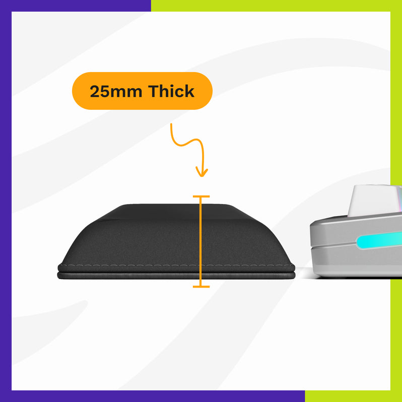 משענת כף יד Cloth Ergonomic Keyboard Wrist Rest 100 מבית Glorious a black and grey rectangular object next to a black rectangular object