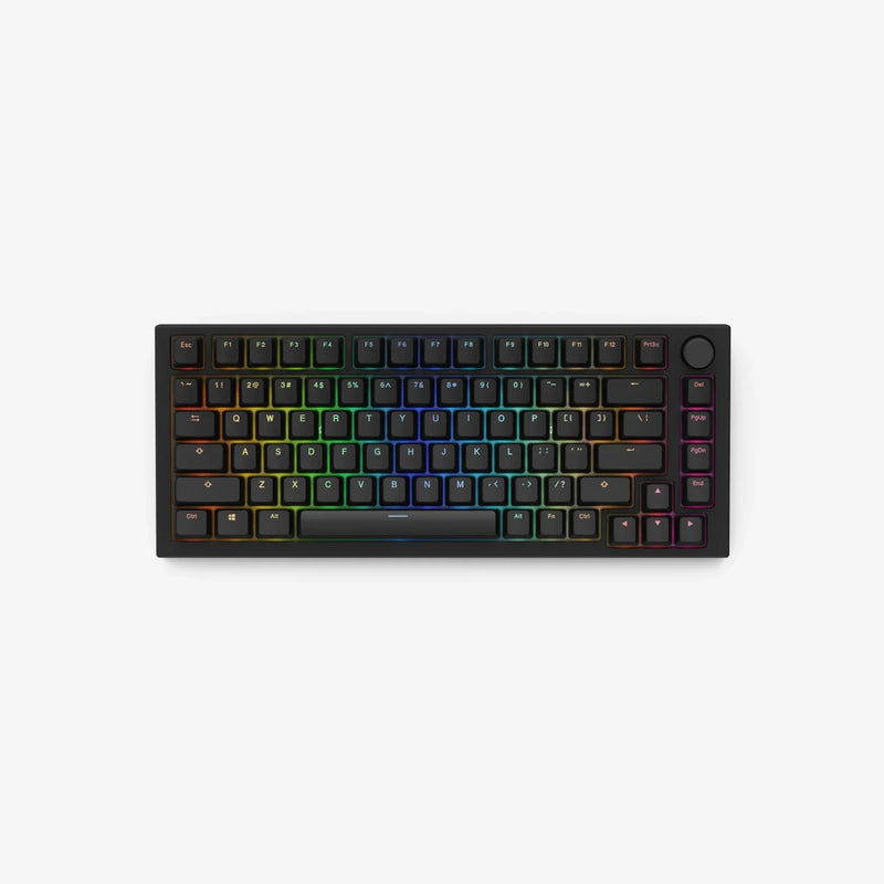 ABS Doubleshot Keycaps in Black on a GMMK PRO Black Slate keyboard, top view
