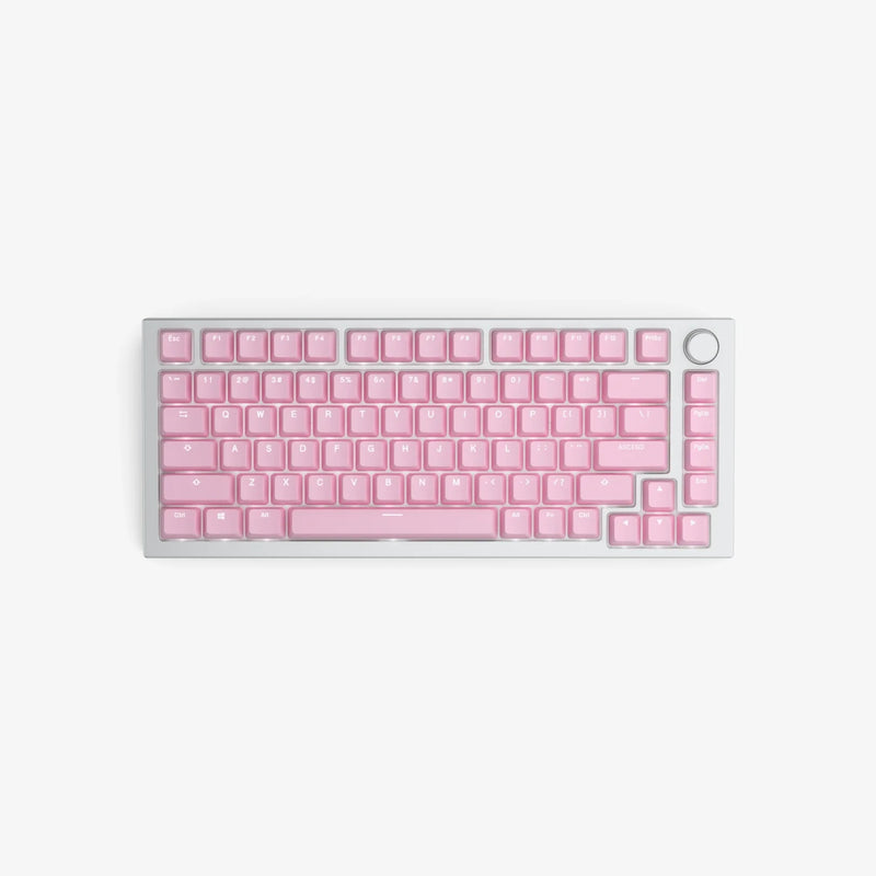 ABS Doubleshot Keycaps in Pink on a GMMK PRO White Ice keyboard