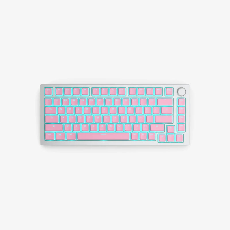 Aura V2 Keycaps in Pink on a GMMK PRO White Ice keyboard