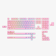 Aura V2 Keycaps in Pink, full kit view