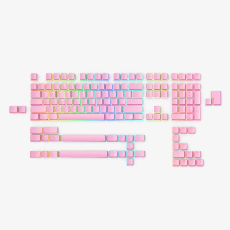 Aura V2 Keycaps in Pixel Pink, full kit view