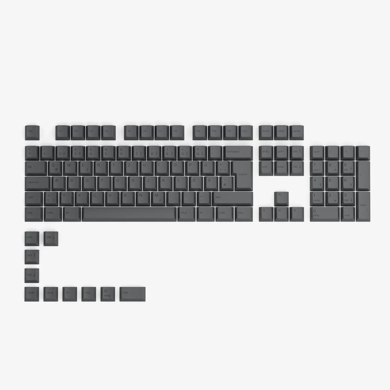 GPBT Black Ash keycaps in German, full kit layout
