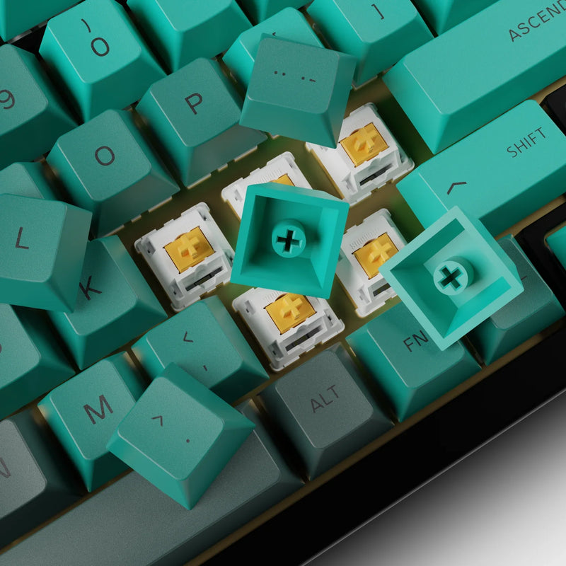 GPBT Rain Forest Keycaps close up