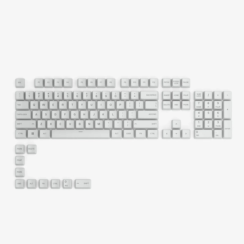 GPBT Arctic White keycaps US English language kit view 