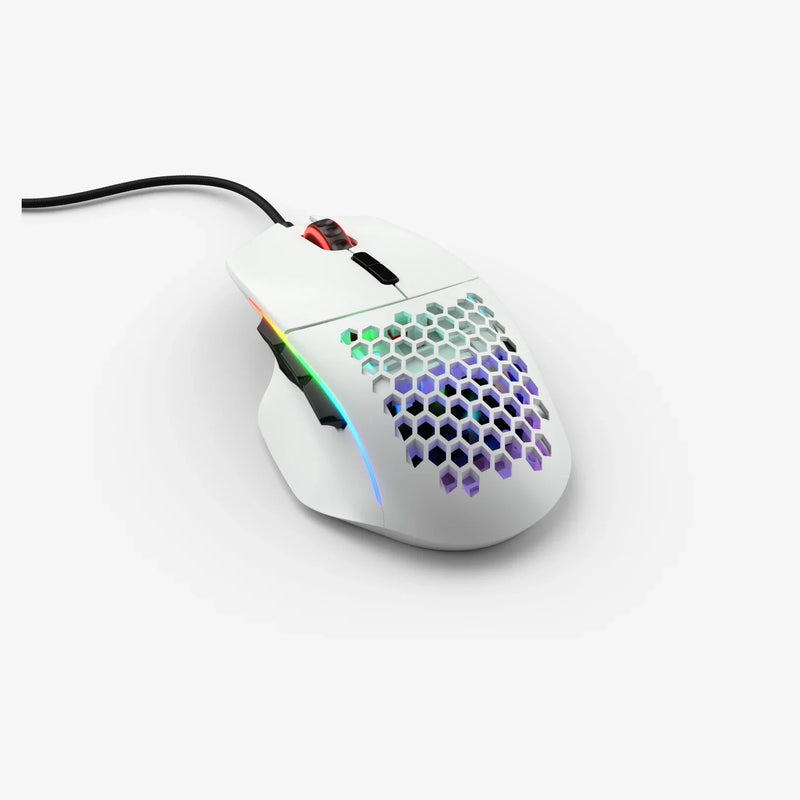 Model I Wired in Matte White back angle view