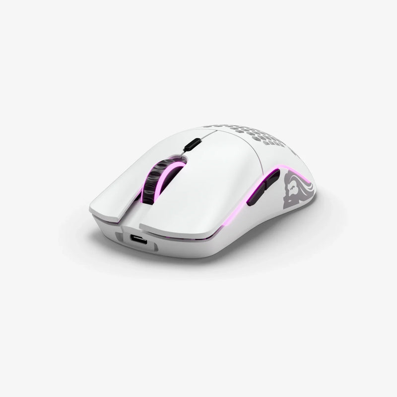 Model O Minus in Matte White front angle view