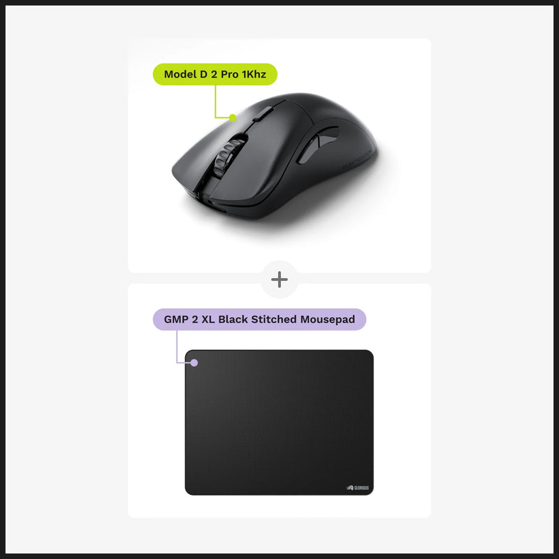 Model D 2 PRO 4k8k Mouse + GMP 2 Stitched Cloth XL Mouse Pad