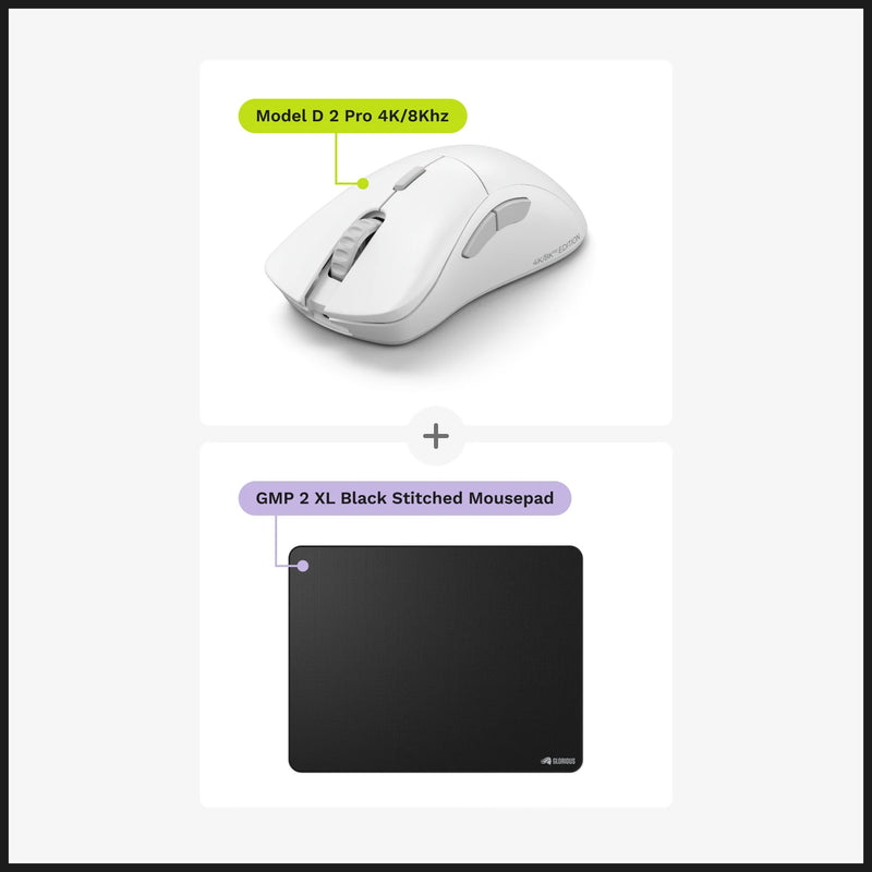 Model D 2 PRO 4k8k Mouse + GMP 2 Stitched Cloth XL Mouse Pad