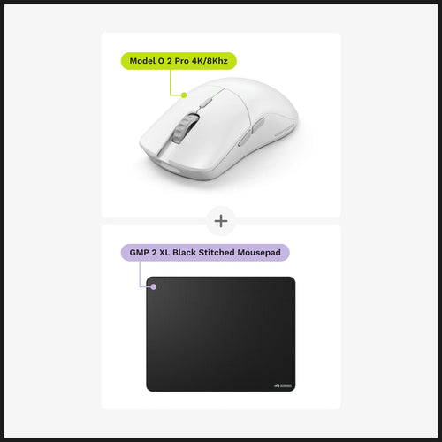 Model O 2 PRO 4k8k Mouse + GMP 2 Stitched Cloth XL Mouse Pad