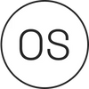 a white circle with black letters